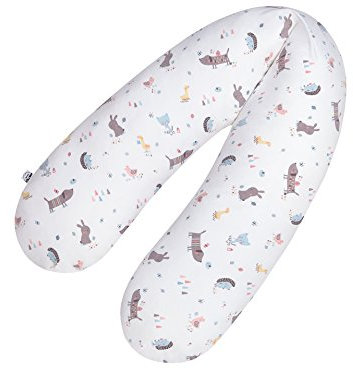 Julius Zöllner Jersey Stillkissen ca. 190 cm | Füllung 42 Liter EPS-Mikroperlen | Made in Germany | Bezug aus 100% Baumwoll-Jersey | OEKO-TEX® STANDARD 100 | Crazy Animals