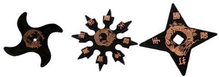Playwell Estrellas Ninja de Entrenamiento de Artes Marciales de Goma Color Negro para Niños (Juego de 3)