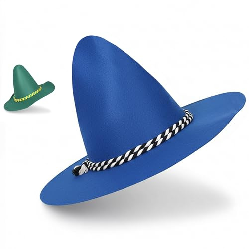 German Wear Trachtenhut bayrischer Filzhut Bayern Seppelhut Sepplhut (Royalblau)