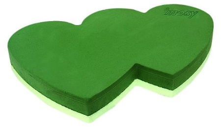 mosy Doppel-Herz 58 cm, Trauerfloristik, Hochzeit, Blumen-Gestecke, Frischblumen, Steckschaum, Steckmasse