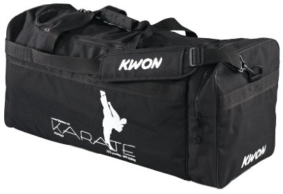 KWON Tasche Large, Schwarz, Versch. Druckmotiven/Kampfsymbolen, Judo, Ju Jutsu, Karate, Kick-Thaiboxing, Kung Fu, Taekwondo, Nylon/Codura Material, DUFFEL_BAG, Gym, Sport, Reise