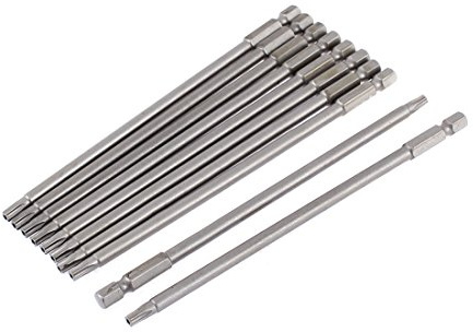 sourcing map 10pcs Embout Tournevis 150mm magnétique creux T25 Torx sécurité