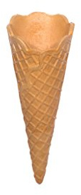 PJaspert Eiswaffeln | Eishörnchen - Halbsüße Knuspertüte mit Wellenrand 140mm x Ø51mm (24 Stück)