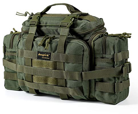 SHANGRI-LA Tactical Waist Pack Tasche Camping Wandern Trekking Waistpacks Kamera MOLLE Assault EDC Rucksack mit Outdoor Sporting Schultergurt, armee-grün (Grün) - BP002