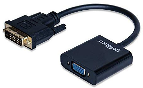 gofanco Active DVI-D to VGA Adapter Converter - Male to Female M/F Video Adapter Cable for DVID 24+1 for DVI Device, Laptop, PC to VGA Displays, Monitors, Projectors (DVIDVGA2)