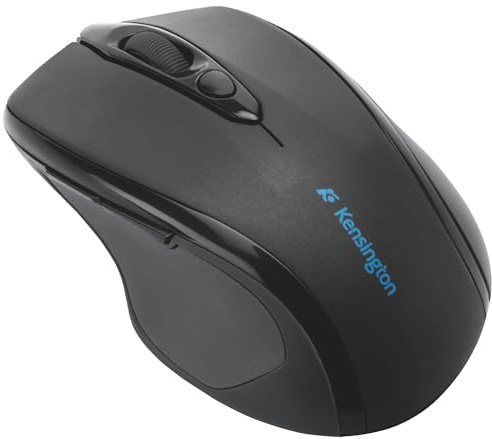 Kensington ProFit Kabellose Maus, Mittlelgroß, Optische 5-Tasten Funkmaus mit ergonomischer Form für Rechtshänder und Plug & Play Betrieb - Kompatibel mit Windows & MacOS, Schwarz, K72405EU