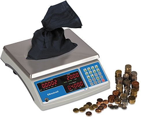 Brecknell B140 Electronic 60 lb Coin & Parts Counting Scale, 11 1/2 x 8 3/4, Gray