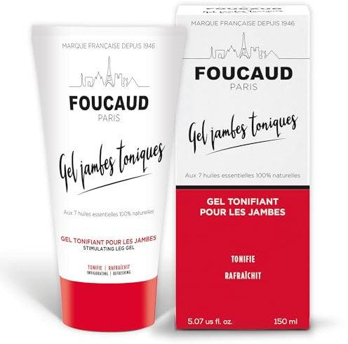 Beinpflege Gel Foucaud - 150Ml - Drainierend - Stimulierend - Wohlbefinden | Bein-Toning Gel 150 Ml, Drainierende Und Stimulierende Eigenschaften, Wohlbefinden Und Leichtigkeit Der Beine - Foucaud