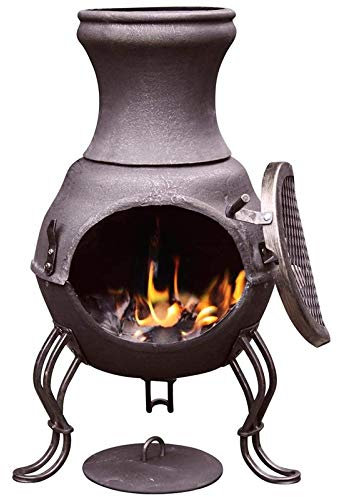 Gardeco Billie Cast Iron Chimney, Bronze, 38 x 38 x 70 cm