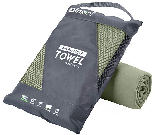 Rainleaf Microfiber Towel Quick Dry Camping & Travel & Gym Towel. Compact