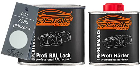 TRISTARcolor RAL 7035 Lichtgrau 2K Autolack glänzend 0,75 Liter / 750 ml Dose inkl. Härter