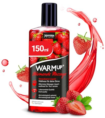 JOYDIVISION WARMup 150 ml Líquido de Masaje con Aroma y Sabor Afrutado a Fresa - Efecto Calentamiento