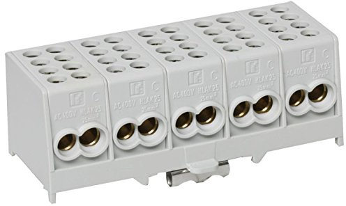 Hauptleitungs Abzweigklemme grau 5-polig Block 2 Eingänge 35 mm² 2 Ausgänge 25 mm²