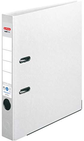 herlitz Ordner A4 maX.file nature plus, A4, 5 cm Rückenbreite, Weiß, aufgeklebtes Rückenschild, Kantenschutz, 1 Stück
