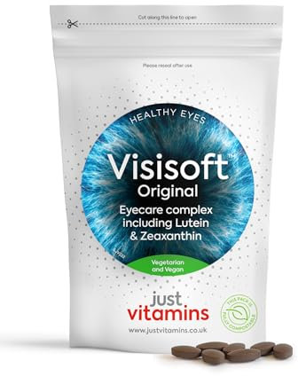 Visisoft™ Lutein 10mg with Zeaxanthin & Bilberry | 90 Vegan Capsules | | Eye Health & Vision Support. Protects from Blue Light | Added Vitamin A, Riboflavin & Zinc | UK Made - Just Vitamins