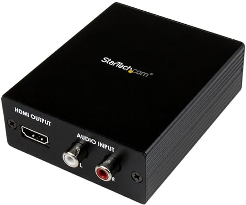 StarTech.com Composite S-Video to VGA Composite and S-Video to VGA, VID2VGATV2 (Composite and S-Video to VGA Video Scan Converter, Active Video Converter, Black, Plastic, CE, FCC, TAA,)