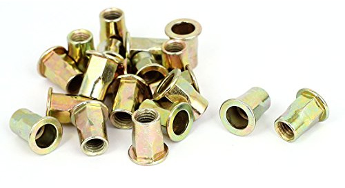 sourcing map M8x18mm halber Sechskantkörper Insert Nieten Muttern Nutserts Befestigungselemente 20Stk. | Nutserts Befestigungselemente