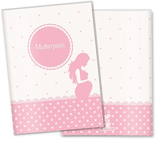 Olgs Mutterpasshülle Rosa Herzchen Schwangerschaft Babybauch, Kunststoff Schutzhülle mit Bildfach