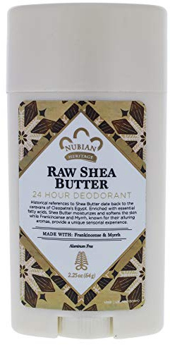Nubian Heritage Déodorant 24 Heures au Beurre de Karité Cru pour Bâton Déodorant Unisexe 2.25 oz 66.54 ml