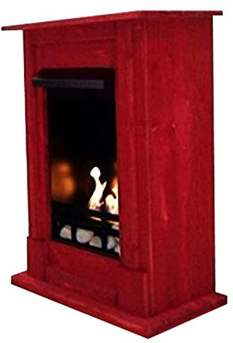 Ethanol- und Gelkamin Modell Madrid Premium Inclusive 21 teiligem Zubehör – Gratis zum Kamin das komplette Kaminzubehör - Wählen Sie aus 10 Farben – Farbwahl (Rot)