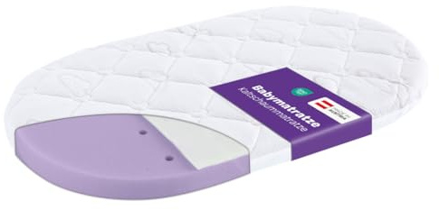 Träumeland - Matratze Stubenkorb Brise Light 37 x 70 cm, oval | OEKO-TEX geprüft & sanft zur Babyhaut, atmungsaktiv und allergikerfreundlich