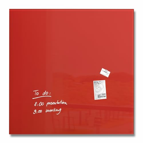 SIGEL Premium Glas-Whiteboard 100x100 cm rot hochglänzend