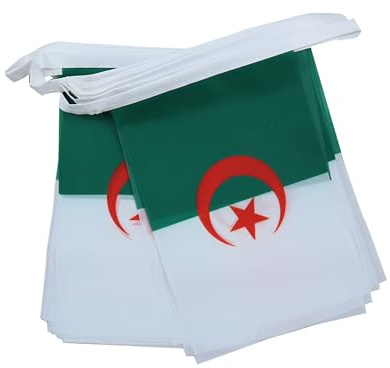 AZ FLAG Guirnalda Argelia 6 m 20 banderas Poliéster Ligero 21x15 cm