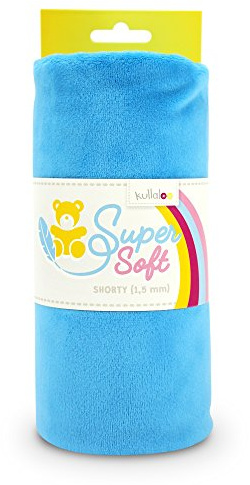 kullaloo Plüsch Stoff SuperSoft SHORTY in vielen Farben - 1,5mm Florlänge, EN 71-3 & EN 71-9 Zertifiziert (blau)