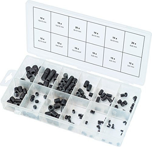 KS TOOLS 970.0400 Assortiment de vis sans tête, 160 pcs Noir
