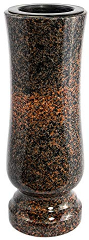Afterglow Stilvolle Grabvase aus echtem Granit Aurora Finnland Höhe 27 cm/Ø 11 cm Grabschmuck wetterfest frostsicher Granitvase mit Kunststoffeinsatz Friedhofsvase