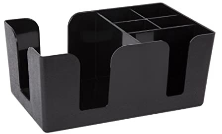 Olympia Kristallon 6674 Bar Caddy Napkin Holder 240x150x105mm, Black | Organises straws, napkins and cocktail accessories on busy bars to keep commercial service areas tidy and efficient.