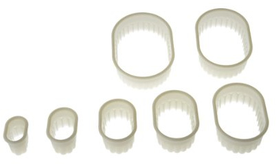 Silikomart Wonder Cakes Collection Oval Nesting Fluted Nylon Dough Cutters, Set of 7