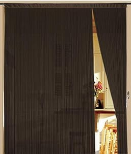Kaikoon Fadenvorhang 90 cm x 240 cm braun in B1 schwer entflammbar