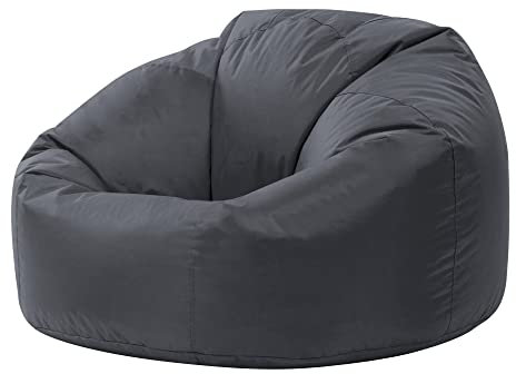 Bean Bag Bazaar Kingston Gaming Beanbag, Charcoal Grey, Water Resistant Fabric, Large Bean Bag for Indoor and Outdoor Use with Filling Included, Floor Chair, Gaming, Bedroom, Living Room, Garden