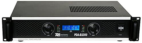 PD PDA-B1000 Professional Stereo Power Amplifier - 1000W High Output Bridged PA Amplifier with Balanced XLR/TRS Inputs, LCD Display & Rack Mount Design for DJs, Club & Audio Installations