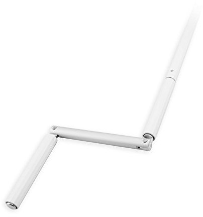 DIWARO Aluminium Rolladen Kurbelstange, Rohr Innendurchmesser 11,9 mm, Aussendurchmesser 15 mm, Farbton der Rolladenkurbel ist weiss, Länge (L) der Handkurbel 1000 mm, Drehgriffe in Kunststoff weiss