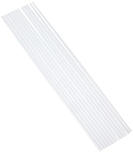 Decora 9260155 Pioli per Torte, Polipropilene, Bianco, Acciaio Inossidabile, 12 Pezzi-Ø 0,4 MM X 30 CM