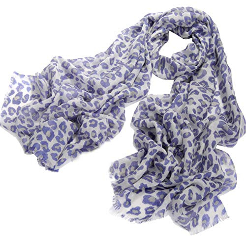 Avenella Schicker Leo Muster zarter Wollschal aus feiner Wolle (ca. 185x72 cm) sehr weicher gewebter Schal Tuch Stola aus 100% Wolle Damenschal Leomuster