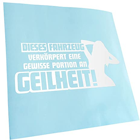 Kiwistar - Autoaufkleber - Weiß - 20x9cm gewisse Portion Geilheit - Heckscheibe Auto Aufkleber wetterfest für Kfz LKW Mofa Truck - Sticker außen selbstklebend Tuning Zubehör für Fenster Fahrzeug