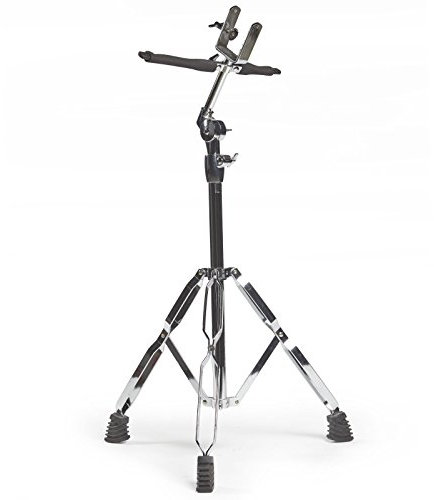 Fame Bongoständer BGS9000, doppelstrebig, höhenverstellbar von 97 cm – 134 cm, breite Gummifüße, Neigungswinkel einstellbar, Percussion Zubehör, Trommelhalter