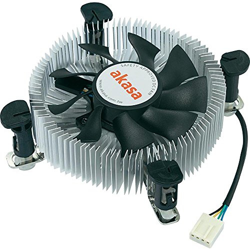 Akasa AK-CCE-7106HP | CPU Cooler | Low Profile | PWM Fan | Aluminium Omni Directional Heatsink | Copper Core | Designed for Intel LGA775 & LGA115X