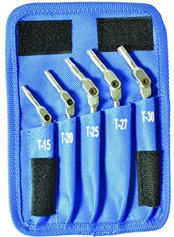 Bondhus BND00019 Hex Pro Juego de llaves Torx de cabeza pivotante, Multi, T15, T20, T25, T27, T30