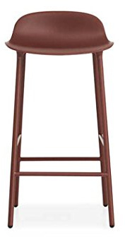 Normann Copenhagen Form Barstuhl aus Stahl und Plastik in der Farbe Rot Sitzhöhe: 65cm, Maße: 42,5cm x 42,5cm x 77cm, 602779