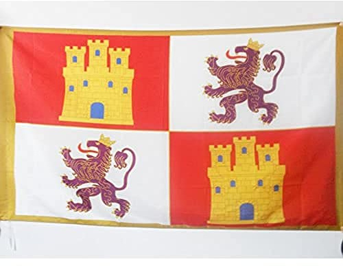 AZ FLAG - Flagge Krone Von Kastilien 1230-1715 - 150x90 cm - Kastilien Fahne 90 x 150 Cm Scheide Für Mast - Flaggen