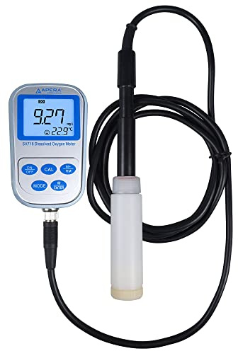 Apera Instruments SX716 Tragbares Labor-Sauerstoffmessgerät | Wasserdicht, autom. Temperatur-/Salzgehaltsausgleich und Kalibrierung