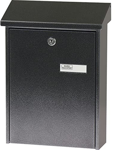 Burg-Wächter, Briefkasten mit aufklappbarem Regendach, DIN B5 Einwurf-Format, Verzinkter Stahl, Daily 5861, Eisen