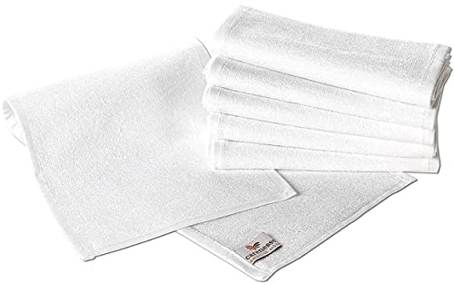 Carenesse Rasiertücher 6er, 22 x 70 cm, Weiss, 100% Baumwolle Barbertowel | 100% Baumwolle, Öko-Tex 100, Gesichtstücher perfektes Maß langlebige & strapazierfähige barber towels