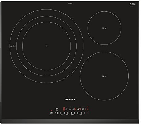 Siemens EH651FDC1E Integrated Black Induction Hob - Plate (Built-in, Induction, Black, LCD, Sensor, Top Front)