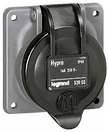 Legrand 053903 Plastique Prise de Courant Fixe à Brochage Domestique Hypra, 2P+T, 250V