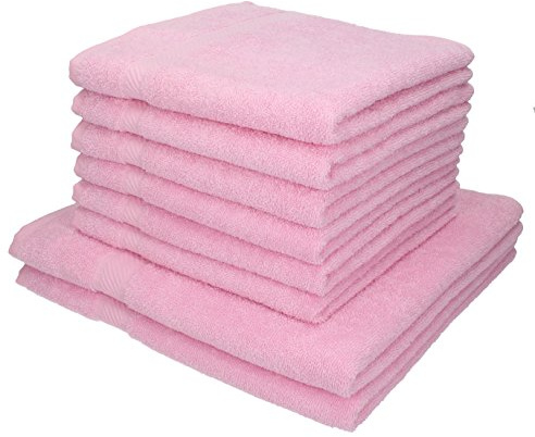 Betz 8-TLG. Handtuch-Set Palermo 100% Baumwolle 2 Duschtücher 6 Handtücher Farbe rosé